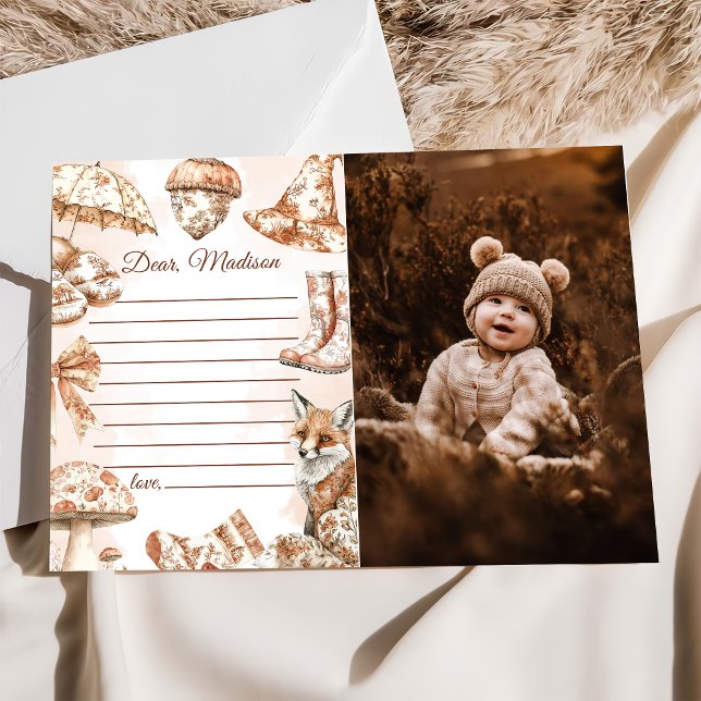 Fall Toile de Jouy Capsuy Note Message Card Inbjudningar (Skapare uppladdad)