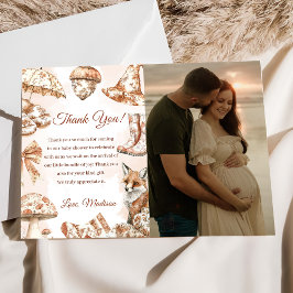 Fall Toile De Jouy Woodland Thank You Card Photo  Inbjudningar