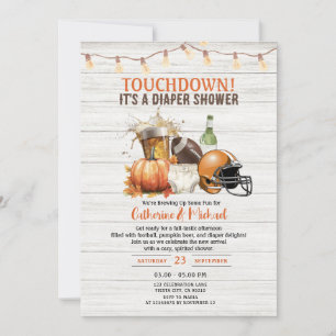 Fall Touchdown, det är en blöjdusch Beer Wood Inbjudningar