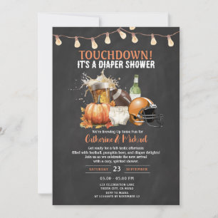 Fall Touchdown, det är en dykare babydusch Beer Inbjudningar
