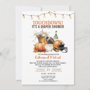 Fall Touchdown, det är en dykare babydusch Beer Inbjudningar
