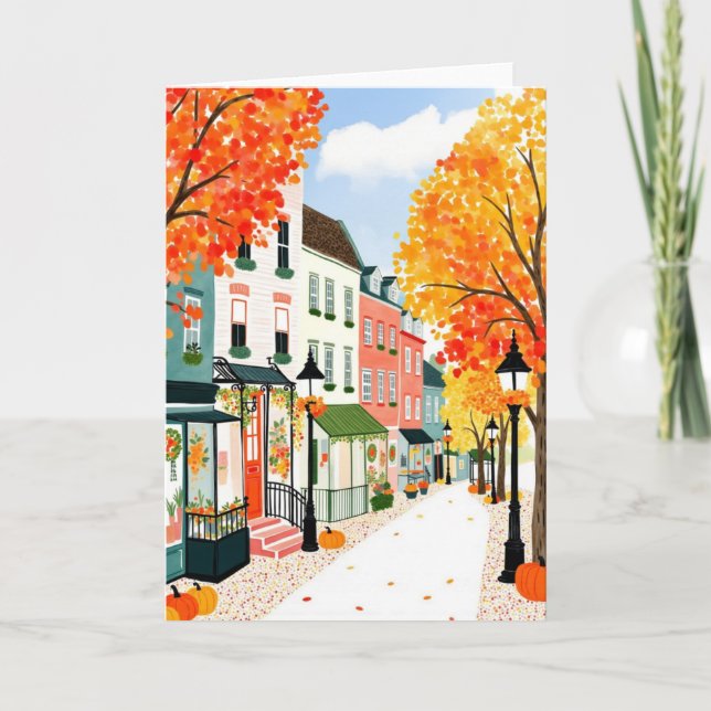 Fall Town Autumn Kort (Framsida)