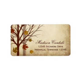 Fall Träd Autumn Bröllop Returetiketter Adressetikett
