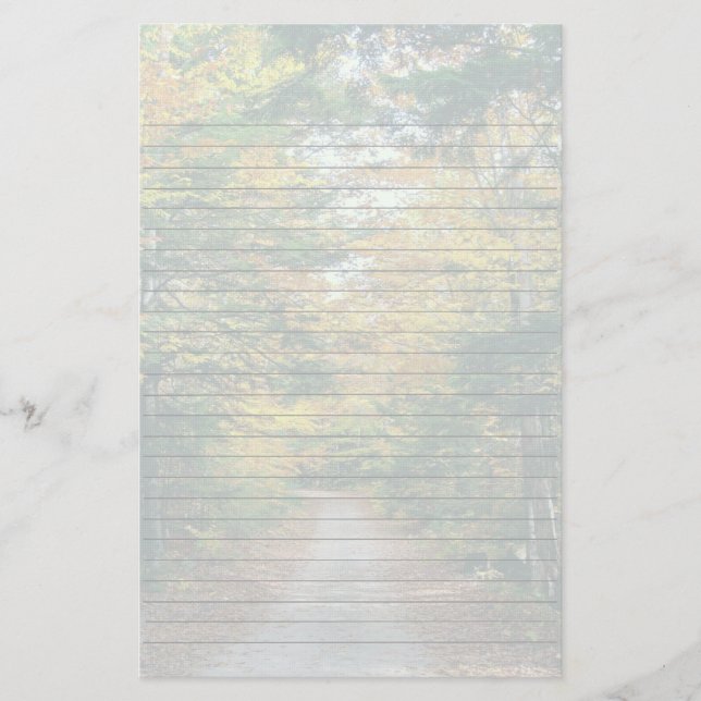 Fall Träd Backroad Säsong Stationery Brevpapper (Framsida)