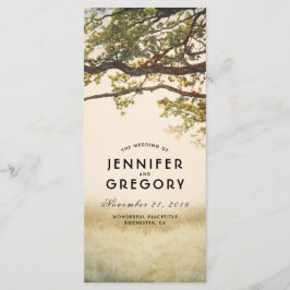 Fall Träd Grenar Rustiska Bröllopsprogram Program