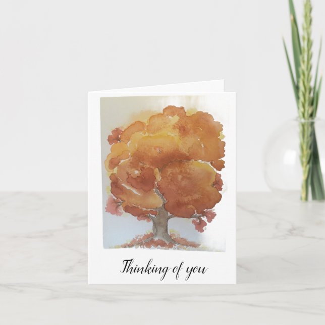 Fall träd gult guld orange, brun vikt blanka kort (Framsida)