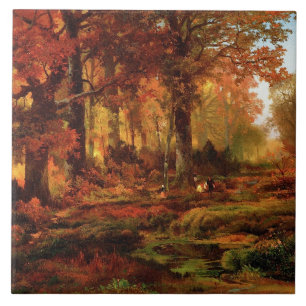 Fall Träd i Cresheim Glen (Philadelphia) Kakelplatta