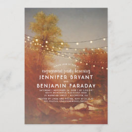 Fall Träd och String Ljus Förlovningsfest Inbjudningar