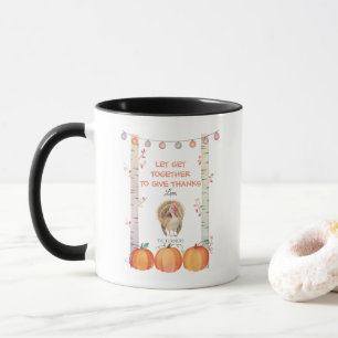 Fall Träd Pumpkins Turkey Thanksgiving Party Mugg