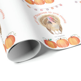 Fall Träd Pumpkins Turkey Thanksgiving Party Presentpapper