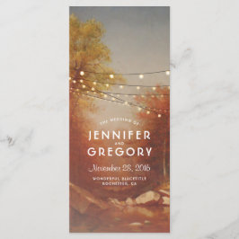 Fall Träd Rustic Bröllopsprogram Program