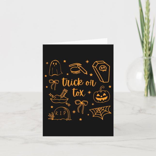 Fall Trick eller Tox Botox Halloween Aesthetic Nur Kort (Framsida)