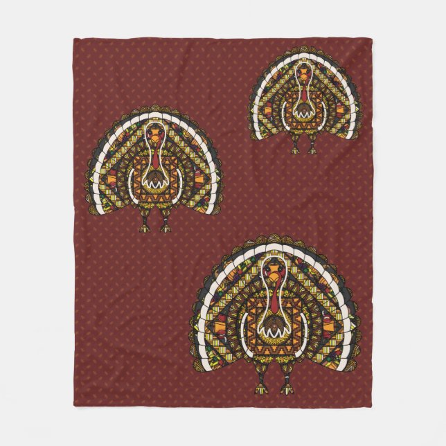 Fall Turkey Fleece Blanket (Framsidan)