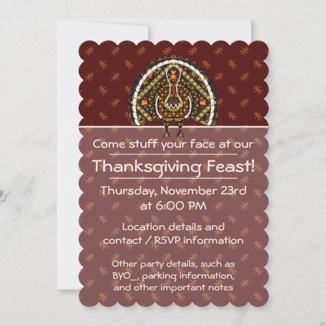 Fall Turkey Party-inbjudan Inbjudningar (Framsida)