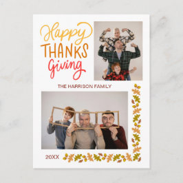 Fall Turkiet Happy thanksgiving 2 Foton Vykort