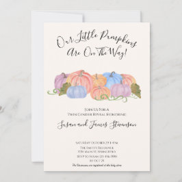 Fall Twin Gender avslöjar ett litet pumptema Inbjudningar