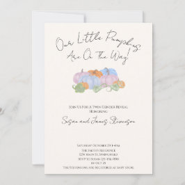 Fall Twin Gender avslöjar ett litet pumptema Inbjudningar