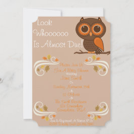 Fall Uggla Baby Shower Inbjudningar