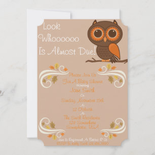 Fall Uggla Baby Shower Inbjudningar