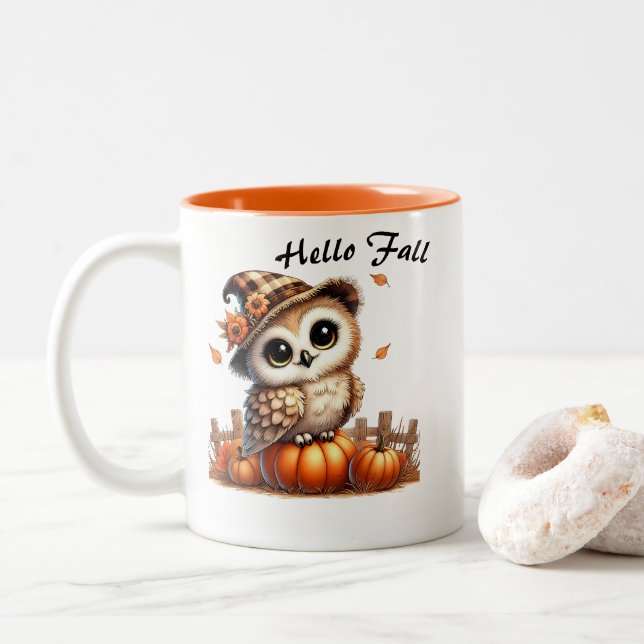 Fall Uggla-kaffe Mugg (Med munk)