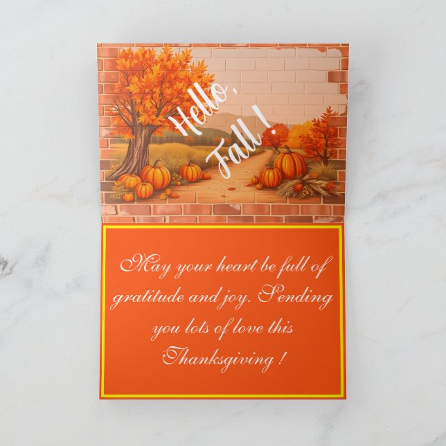 Fall vacker modern Happy thanksgiving Kort (Inuti)