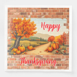 Fall vacker modern Happy thanksgiving Pappersservett