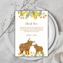 Fall Vår Boho Highland Cow Baby Shower