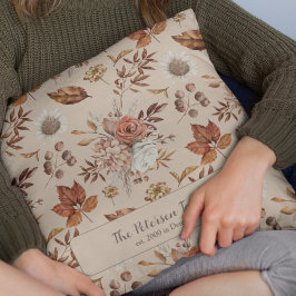 Fall vattenfärgsblommor namn personlig kudde