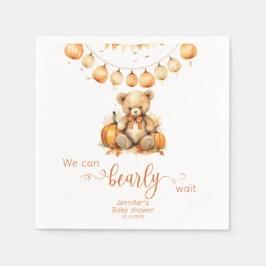 Fall vattenfärgsboho björnpumpdusch pappersservett