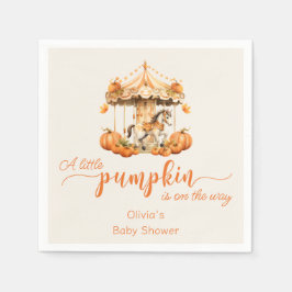 Fall vattenfärgsboho Carousel pumpkindusch Pappersservett