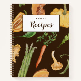 Fall Vegetables Anpassningsbar Recipe Journal - Br