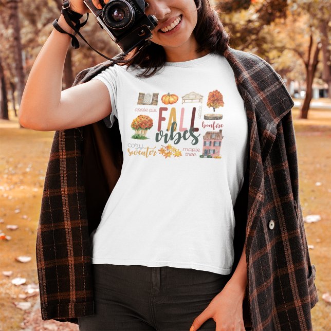 Fall Vibes Autumn Rustic Watercolor T Shirt (Skapare uppladdad)