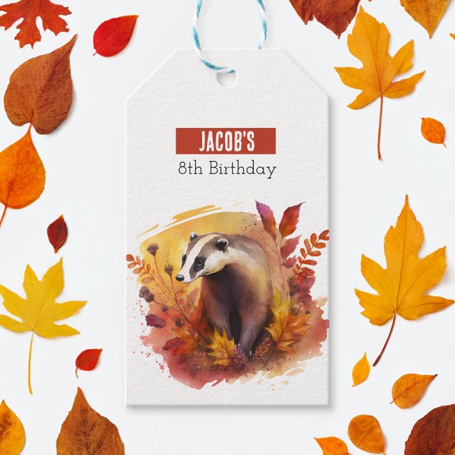 Fall vibes Badger - Födelsedagsfest - Presentetikett (Skapare uppladdad)