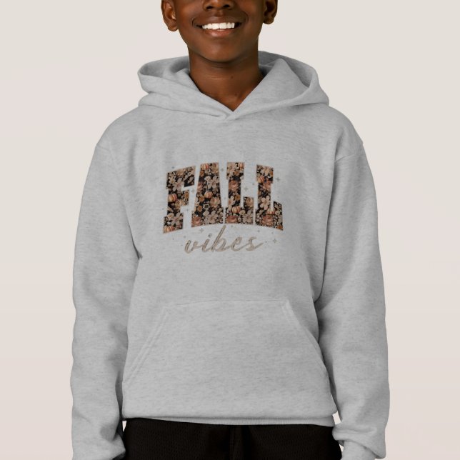 Fall Vibes Blommigt Design T Shirt (Framsida)