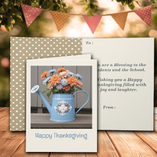 Fall Vibes Blommigt Thanksgiving Lärare Hälsning Kort