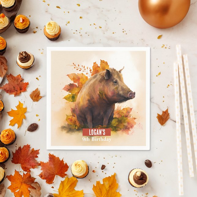 Fall vibes Boar - Födelsedagsfest - Pappersservett (Skapare uppladdad)