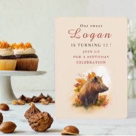 Fall vibes Boar - födelsedagsinbjudan Inbjudningar