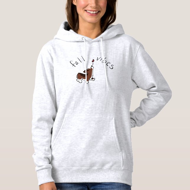 Fall Vibes Cute Corgi Women's T Shirt (Framsida)