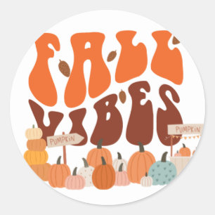 Fall Vibes-dekal Runt Klistermärke