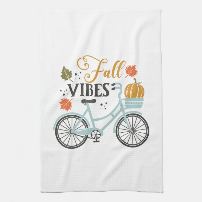 Fall Vibes efter cykel Kökshandduk (Vertikal)