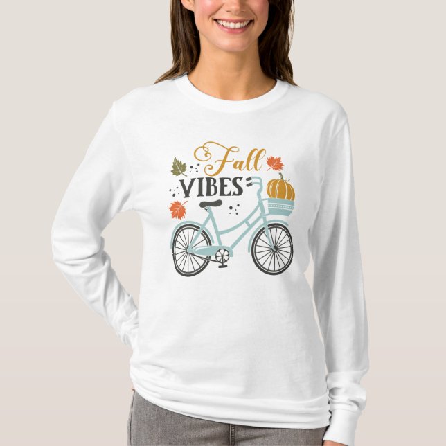 Fall Vibes efter cykel T Shirt (Framsida)