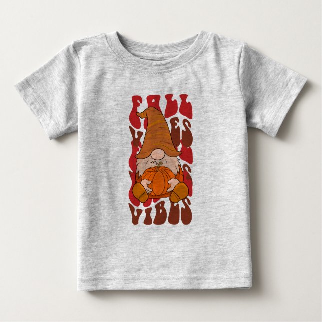 Fall Vibes Gnome T Shirt (Framsida)