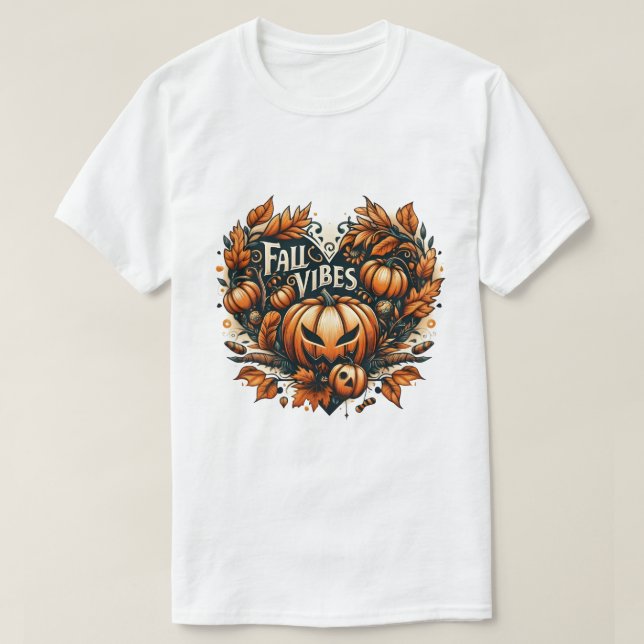 Fall Vibes Halloween Pumpkin Design T-shirt (Design framsida)