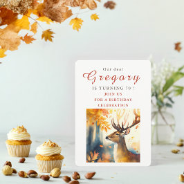 Fall Vibes Hjort - födelsedagsinbjudan Inbjudningar