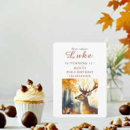 Fall Vibes Hjort - födelsedagsinbjudan Inbjudningar