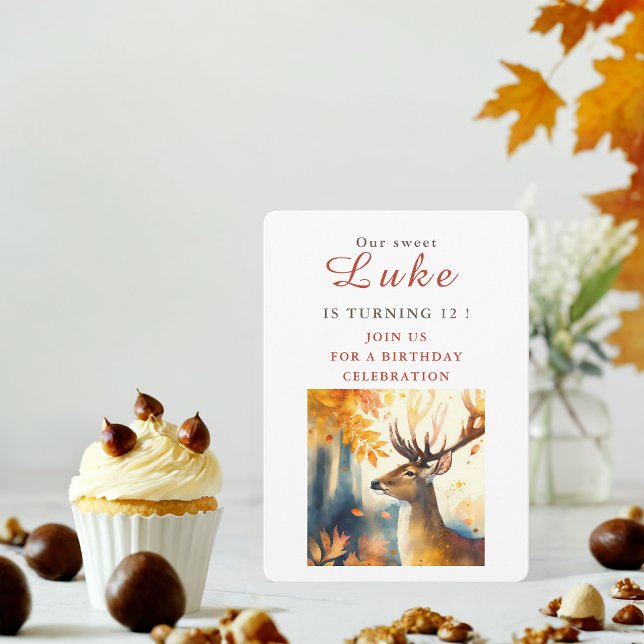 Fall Vibes Hjort - födelsedagsinbjudan Inbjudningar (Skapare uppladdad)