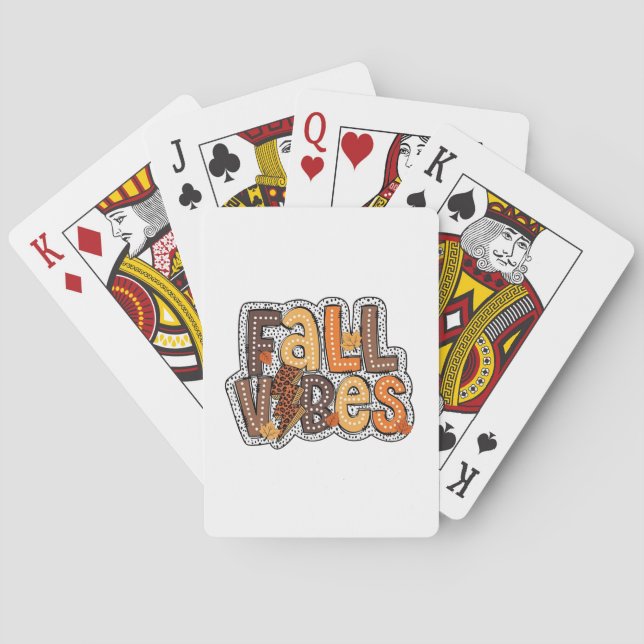 Fall Vibes Höst löv Pumpkin Spice Thanksgiving Casinokort (Baksidan)