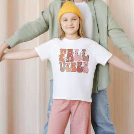 Fall Vibes Kids Shirt, Thanksgiving Kids på hösten T Shirt