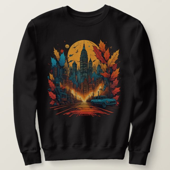 Fall vibes med Street Lövs Pumpkins Muschrum Lång Ärmad Tröja (Design framsida)