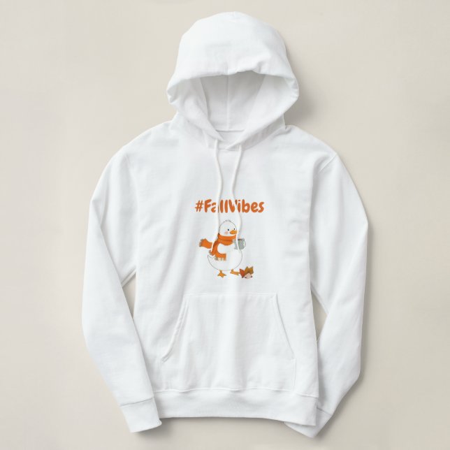 Fall Vibes Mysiga Anka Hoodie - Hösttröja T Shirt (Design framsida)